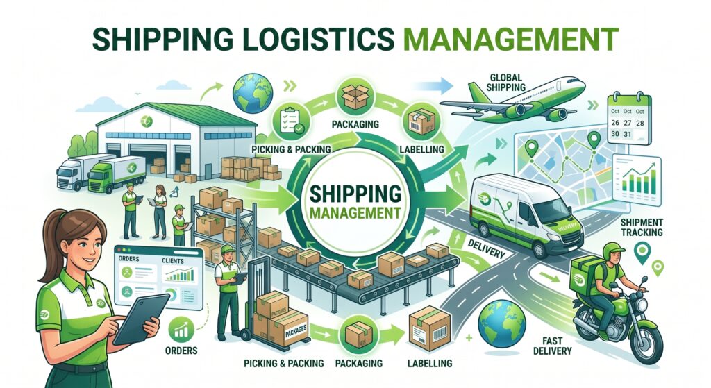 An image showing the order shipping process