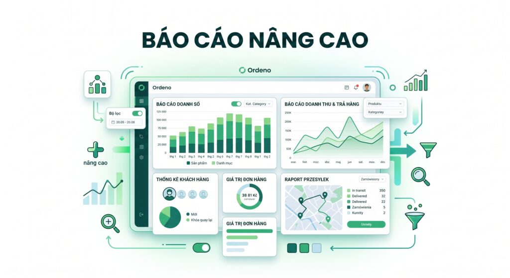 Hình ảnh hiển thị màn hình của phân hệ báo cáo